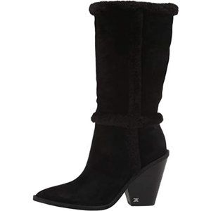 NEW Sam Edelman Ilsa Faux Fur Trim Heel Boots